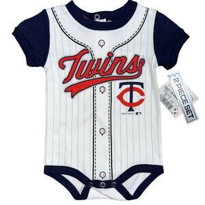 NWT MLB Minnesota Twins Baseball Baby Raglan Bodysuit Size 3/6M